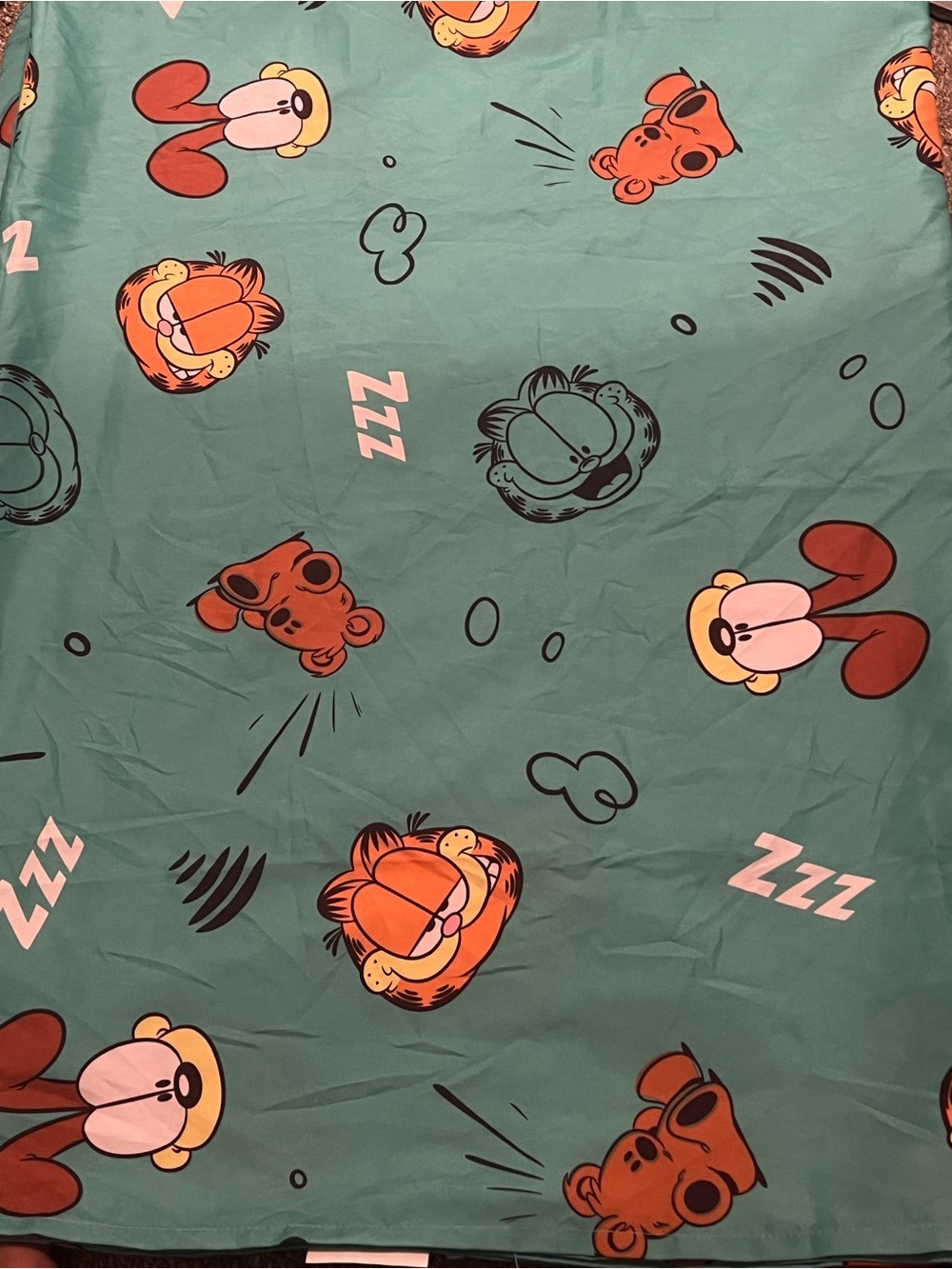 Nickelodeon Garfield Twin Flat Sheet Teal